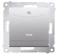 Wyłączniki światła i elektryczne - Kontakt Kontakt_Simon Łącznik hotelowy podwójny z podświetleniem (moduł) srebrny mat Tylko do ramek S54 PREMIUM. Wymagane jest zastosowanie przekaźnika/stycznika DWH2.01/43 - miniaturka - grafika 1