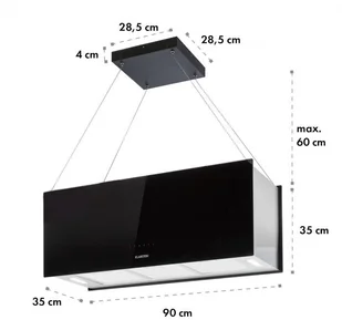 Klarstein Kronleuchter XL 90 Czarny (CGCH2-KronleuchterXL) - Okapy kuchenne - miniaturka - grafika 10