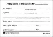 Druki akcydensowe - Firma krajewski Przepustka jednorazowa [Pu/A-102] Pu/A-102 - miniaturka - grafika 1