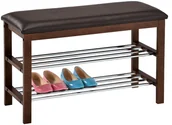 Szafki na buty - Półka na buty z siedziskiem 2 piętra, brązowy - miniaturka - grafika 1