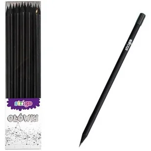Strigo OŁÓWEK Z czarnego DREWNA ZAKOŃCZONY GUMKĄ STRIGO - Ołówki - miniaturka - grafika 3
