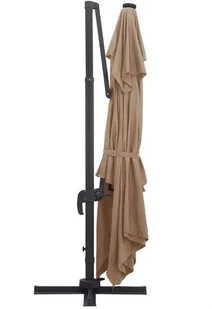 vidaXL Parasol z LED i aluminiowym słupkiem, 400x300 cm, taupe vidaXL - Parasole ogrodowe - miniaturka - grafika 8