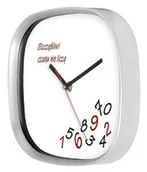 Zegary - Atrix Zegar srebrny kwadrat szczęśliwi ATE2021SH - miniaturka - grafika 1