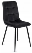 Krzesła - Mebel Elite Krzesło Tapicerowane Do Jadalni PERU Czarne - miniaturka - grafika 1
