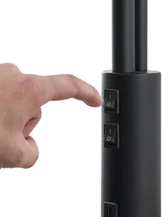 LINDBY Lindby Aovan lampa podłogowa półka i USB, czarna - Lampy stojące - miniaturka - grafika 5