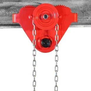 030 Wózek ręczny jezdny z łańcuszkiem i napędem udźwig 2,0 T szerokość belki jezdnej 160-300 mm wysokość łańcucha manewrowego 3m) 03076125 76125-uniw - Wciągarki - miniaturka - grafika 2