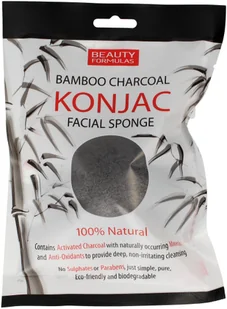 Beauty Formulas Beauty Formulas Gąbka do mycia twarzy z węglem z bambusa 5012251012690 - Gąbeczki do makijażu - miniaturka - grafika 4