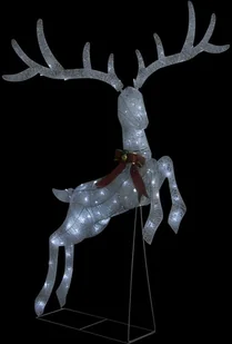 VidaXL Lumarko Lecący renifer świąteczny, srebrny, 120 zimnych białych LED 329769 VidaXL - Oświetlenie świąteczne - miniaturka - grafika 3
