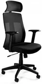 Fotele i krzesła biurowe - Unique Meble Krzesło obrotowe biurowe Explore czarne, z zagłówkiem - miniaturka - grafika 1