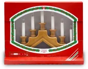 Pozostałe oświetlenie - Konstsmide 2547  130 bejcowana na drewniany świecznik dąb/do użytku wewnątrz pomieszczeń (IP20)/230 V wewnętrzny/7 przejrzysta/białe żarówki przewód 2547-130EE - miniaturka - grafika 1