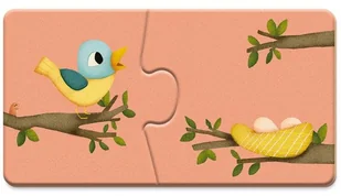 Janod Dwuczęściowe puzzle Zwierzęta i ich domki 20 elementów, - Klocki - miniaturka - grafika 6