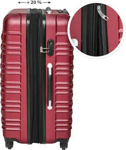 tectake Zestaw walizek ABS 4 częściowy - bordowy 402026 - Walizki - miniaturka - grafika 7