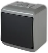 Wyłączniki światła i elektryczne - Karlik Łącznik pojedynczy JUNIOR Grafitowy - miniaturka - grafika 1