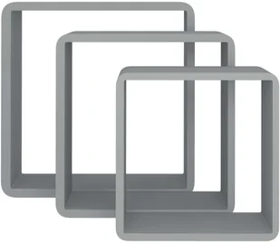 vidaXL vidaXL Półki ścienne kostki, 3 szt., szare, MDF - Półki do salonu - miniaturka - grafika 5