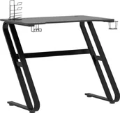 Biurka gamingowe - vidaXL Biurko  do gier z nogami w kształcie ZZ czarne 90x60x75 cm 325410 - miniaturka - grafika 1