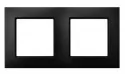 Klawisze i ramki - Ospel ARIA Ramka podwójna CZARNY METALIK ARIA R-2U/33 - miniaturka - grafika 1