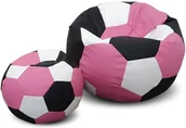 Fotele i pufy dla dzieci - Pufa piłka XXXL worek + gratis różowo-czarno-biała - miniaturka - grafika 1