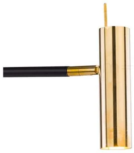 Amplex Stojąca LAMPA stołowa AMOS 0174 gabinetowa LAMPKA biurkowa tuba regulowana czarna złota 0174 - Lampy stojące - miniaturka - grafika 2