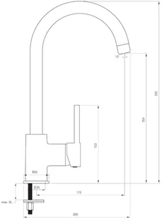 Deante Milin Bateria zlewozmywakowa stojąca biała z wylewką U BEU W62M - Baterie kuchenne - miniaturka - grafika 4