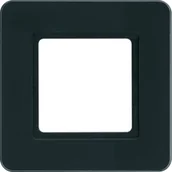 Klawisze i ramki - Hager Polo sp. z o.o. Q.7 Ramka 1-krotna do modułu podświetlenia LED, szkło, czarne 10116176 - miniaturka - grafika 1