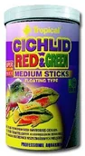 Pokarm dla ryb - Tropical cich Lid Red & Green Medium Sticks  podszewka Sticks dla średnich Danio, z zamkiem astaksantyny & Spirulina, 1er Pack (1 X 5 L) C-050 - miniaturka - grafika 1