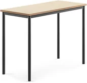 Meble do szkół i przedszkoli - AJ Produkty Stół SONITUS, 1200x600x900 mm, beżowe linoleum, antracyt - miniaturka - grafika 1