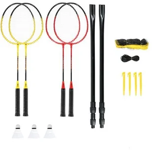 NILS NRZ264 ALUMINIUM / ZESTAW DO BADMINTONA 4 RAKIETY + 3 LOTKI Z PIÓR + SIATKA 600x60cm + POKROWIEC NILS - Badminton - miniaturka - grafika 2