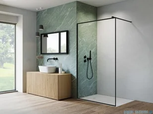 Radaway Nes Black Frame kabina Walk-in 70x200cm szkło przejrzyste 10013070-54-56 - Kabiny prysznicowe - miniaturka - grafika 3