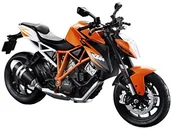 Kolekcjonerskie modele pojazdów - Maisto KTM 1290 Super Duke R: Odtwarzanie motoradmodell źródłowego, skala 1: 12, ze sprężynami i stojak boczny, 18 cm, pomarańczowy (513065) - miniaturka - grafika 1