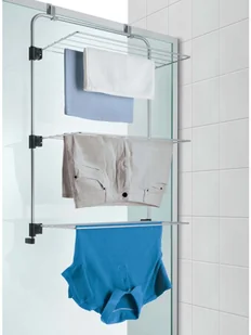 Metaltex 406062039 gale kabiny prysznicowej firmy/do prania, metalowa, srebrna, 4.0 x 58.0 x 87.0 cm 406062039 - Wieszaki łazienkowe - miniaturka - grafika 5