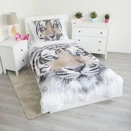 Pościel - Jerry Fabrics Pościel bawełniana White Tiger, 140 x 200 cm, 70 x 90 cm - miniaturka - grafika 1