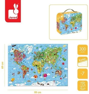Janod Puzzle w walizce Ogromna mapa świata 300 elementów 7+, solution-bc-6984-0 - Puzzle - miniaturka - grafika 3