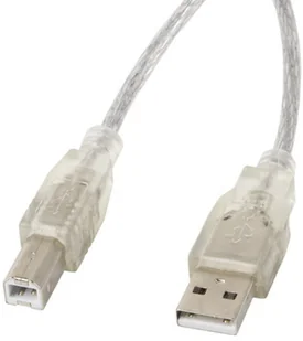LANBERG LANBERG Kabel USB 2.0 AM-BM 5M Ferryt przezroczysty (CA-USBA-12CC-0050-TR) - Kable USB - miniaturka - grafika 2