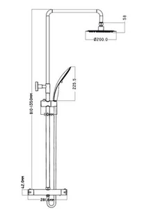 Laveo Kolumna natryskowa czarna FINO PL2 70OX - Zestawy prysznicowe - miniaturka - grafika 4