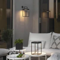 Lampy ogrodowe - Konstsmide Latarnia solarna LED Portofino ściana/stół, czarna - miniaturka - grafika 1