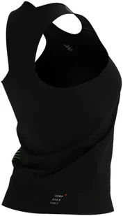Compressport Koszulka biegowa damska PERFORMANCE SINGLET czarno-zielona - Bielizna sportowa damska - miniaturka - grafika 4