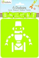 Zabawki kreatywne - Avenue Mandarine 6 różnych szablonów 15 x 15 cm: szablony do robota - miniaturka - grafika 1