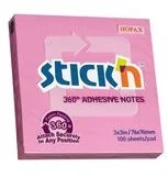StickN HOPAX Karteczki samoprzylepne 76x76/100 różowy 360stopni - Etykiety samoprzylepne i bloki etykiet - miniaturka - grafika 3