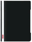 Teczki i skoroszyty - Herlitz 11317096 skoroszyt A4 - jakość, folia polipropylenowa, opakowanie 10 sztuk, przezroczyste z paskami do opisu, czarne 11317096 - miniaturka - grafika 1