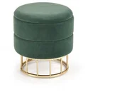 Pufy i podnóżki - Halmar Pufa w stylu glamour z weluru MINTY butelkowa zieleń/ złoty V-CH-MINTY-PUFA-C.ZIELONY - miniaturka - grafika 1