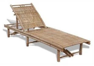 vidaXL vidaXL Leżak bambusowy z regulacją - Leżaki ogrodowe - miniaturka - grafika 2