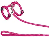 Szelki dla kotów - Nobby kot komplet Dots, różowy - miniaturka - grafika 1