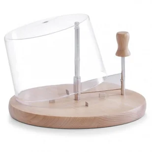 Zeller ZELLER DESKA Z NOŻEM OBROTOWYM DO TWARDEGO SERA + POKRYWKA 22,5 CM DREWNO BUKOWE 25587 - Noże - miniaturka - grafika 2