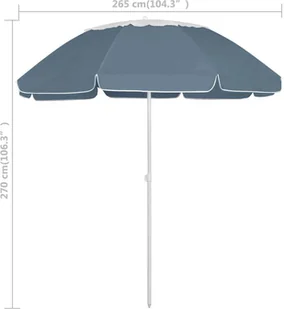 vidaXL Parasol plażowy, niebieski, 300 cm 314716 - Parasole ogrodowe - miniaturka - grafika 7