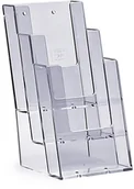 Akcesoria do reklamy - Stojak na ulotki 4 x DL / A6 plexi odlewany 4C110 - miniaturka - grafika 1