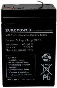 Europower Akumulator Agm Alarm 4.5Ah 6V EP4.5-6 - Akcesoria do alarmów - miniaturka - grafika 2