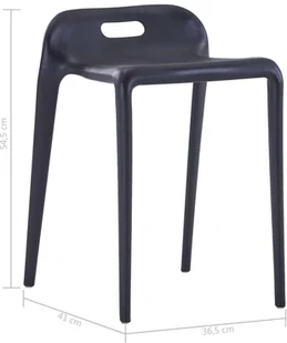 Stołki sztaplowane, 4 szt., czarne, plastikowe - Krzesła - miniaturka - grafika 8