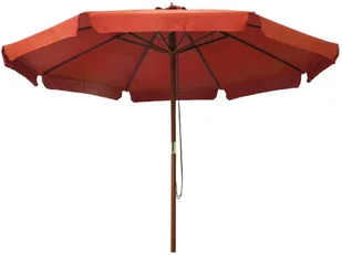 vidaXL Parasol ogrodowy na drewnianym słupku, 330 cm, terakota vidaXL - Parasole ogrodowe - miniaturka - grafika 3