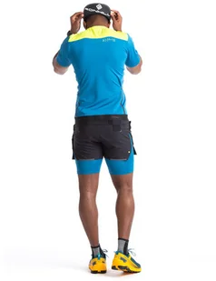 RONHILL RONHILL Koszulka biegowa męska TECH ULTRA 1/2 ZIP TEE niebiesko-żółta - Koszulki sportowe męskie - miniaturka - grafika 3