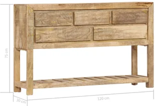 vidaXL vidaXL Szafka, 120x30x75 cm, lite drewno mango - Szafki do salonu - miniaturka - grafika 8